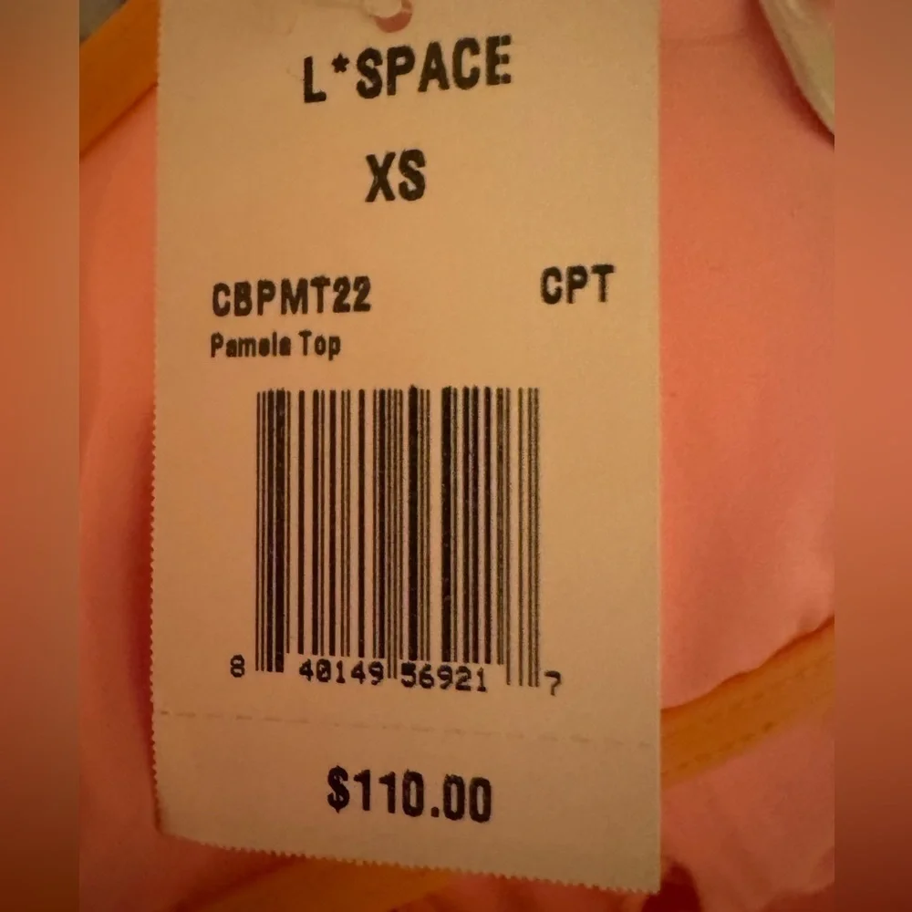 L*Space Pamela Crystal Pink and‎ Tangy Top Style CBPMT22 Size XS NWT